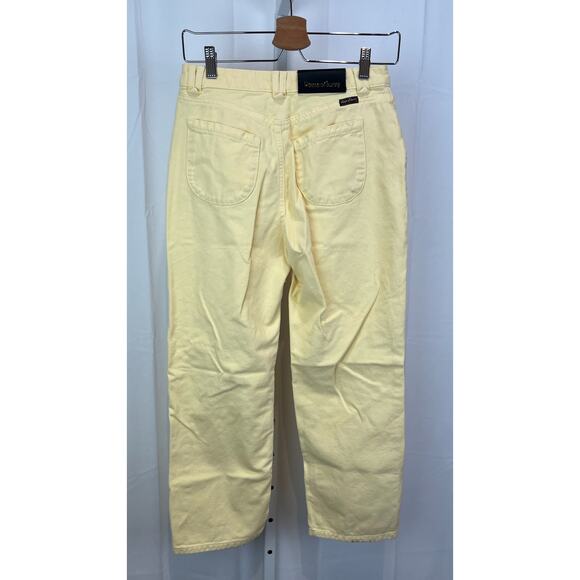 HOUSE OF SUNNY Size 4 Button Fly Cropped Jeans Cotton Denim Yellow Straight - Picture 2 of 9